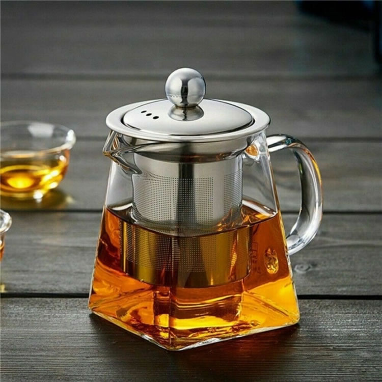 Glass Teapot with Square Base